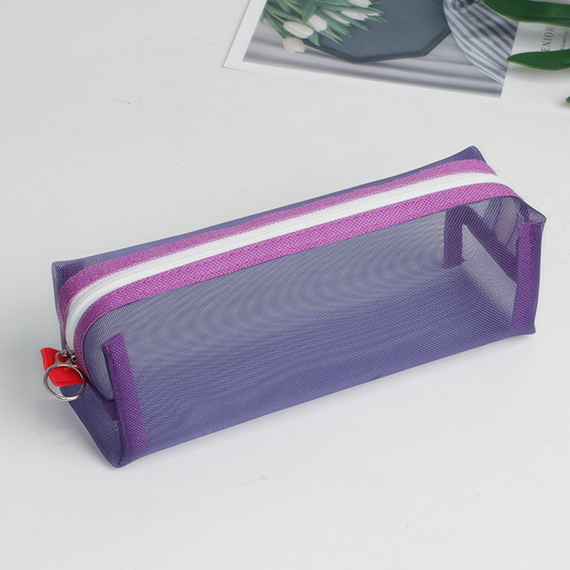 

Transparent Pencil Case Kawaii Stationery Kalemlik Trousse Mesh Pen Case Exam Piornik Pencilcase School Supplies Pencil Cases
