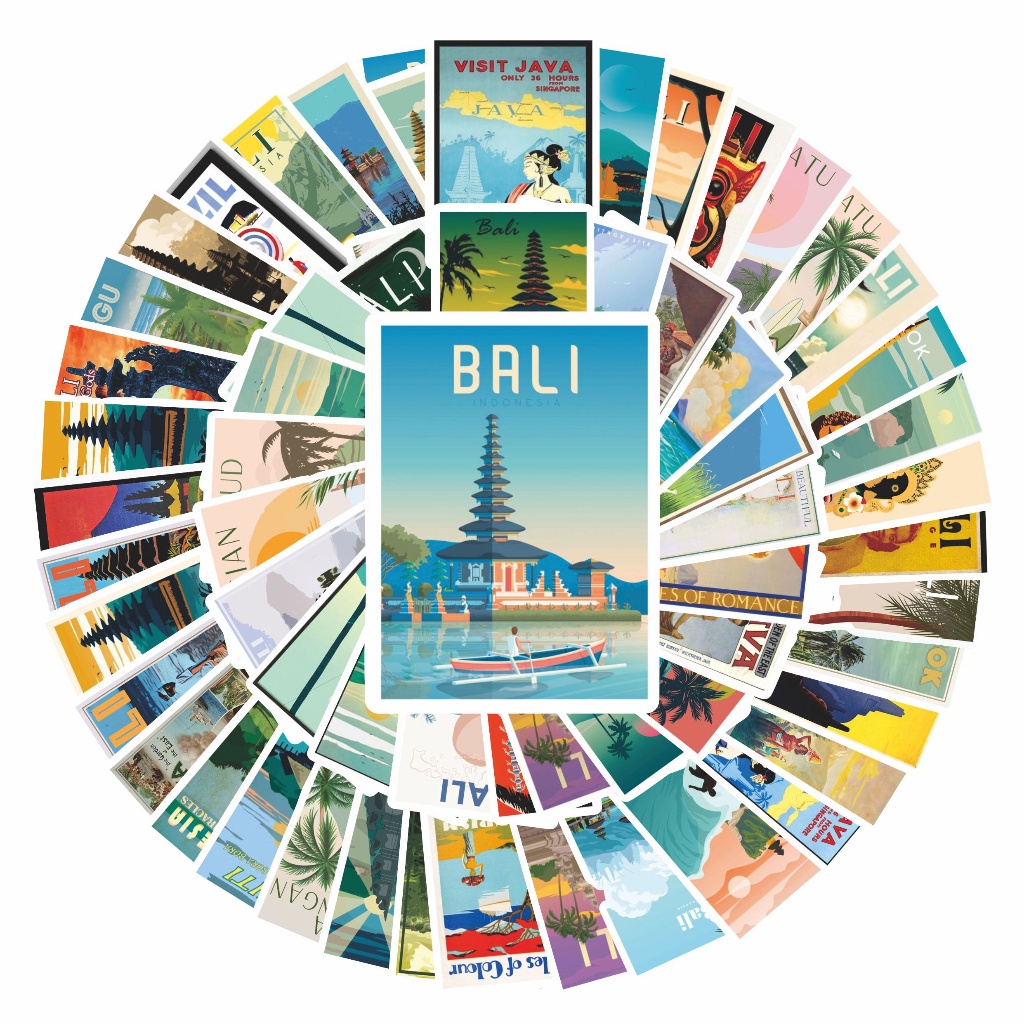 

COD✨ 100 Pcs StikerPoster Bali Anti Air Untuk Dekorasi Notebook Sepeda Skateboard Handphone DIY