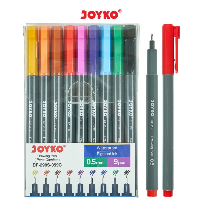 

[Terbaru] Drawing Pen Pena Gambar Joyko DP-298S-059C 1 Set 9 Pcs
