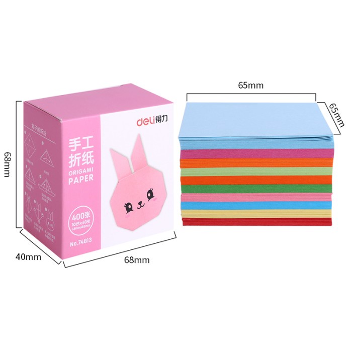 

Deli Paper Craft / Origami 400 Lembar 2 Warna Dengan Box 7481X - 190X190mm 100L