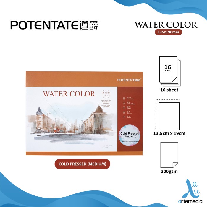 

[New] Kertas Cat Air Potentate 13,5x19,5cm Watercolor Paper Pad - COLD PRESSED