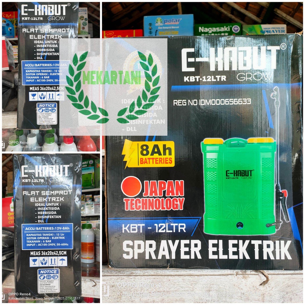 sprayer elektrik E kabut 12 liter / alat semprot pertanian cas elektrik kapasitas 12 liter