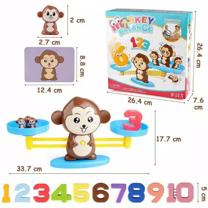 Mainan Edukasi Monkey Balance | Monkey balance toy belajar matematika | Mainan timbangan