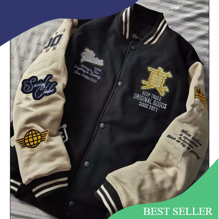 Jaket Varsity Baseball Original Ful Bordir - Jaket Bomber Varsity Original Premium Vintage - Jaket B