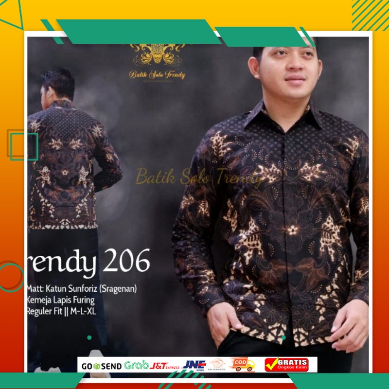 BAJU BATIK PRIA KEREN MODEL BARU /MOTIF 206( FULL FURING )KEMEJA BATIK PRIA / BAJU BATIK PRIA LENGAN