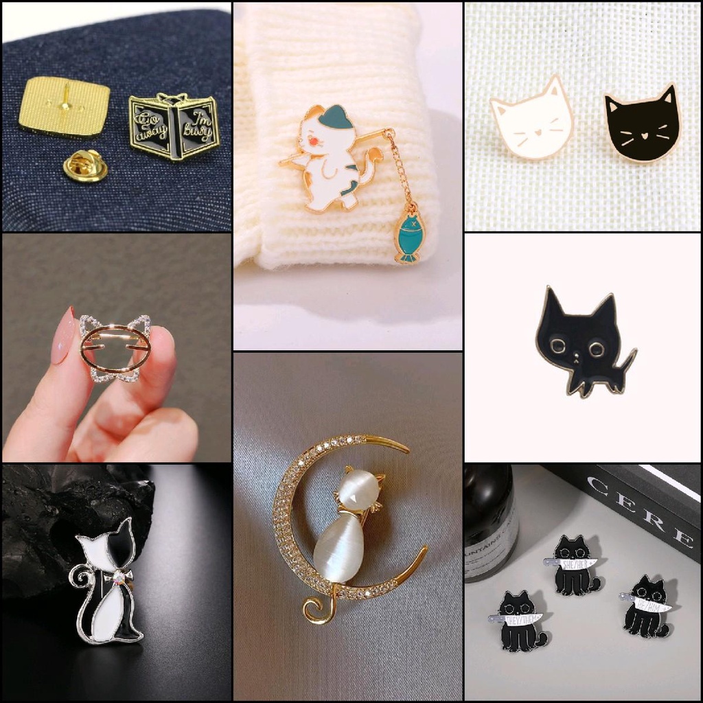 Bros Kucing Peniti & Pin Tusuk Clips