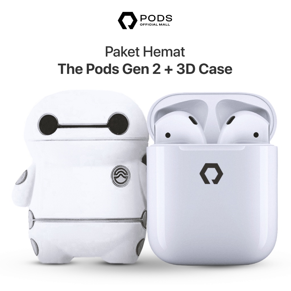 BIG SALE!!! [PAKET HEMAT] Bundling The Pods + 3D Premium Sillicon Case For Gen 2 & Pods Lite - By Po