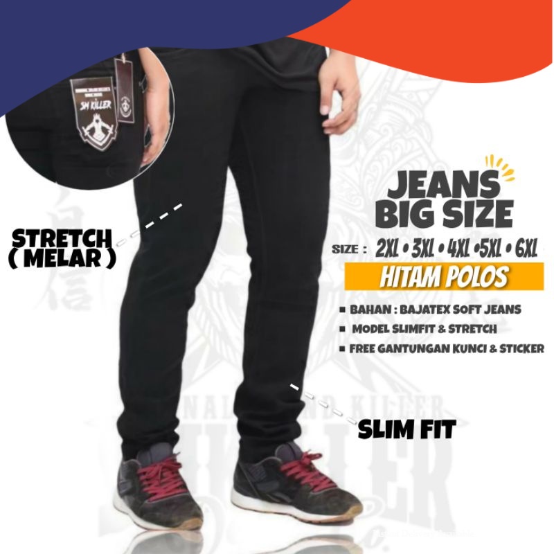 ( COD ) Celana Jeans Pria Jumbo Melar / Celana Jeans Pria Big Size / Celana Pensil Pria Jumbo / Cela