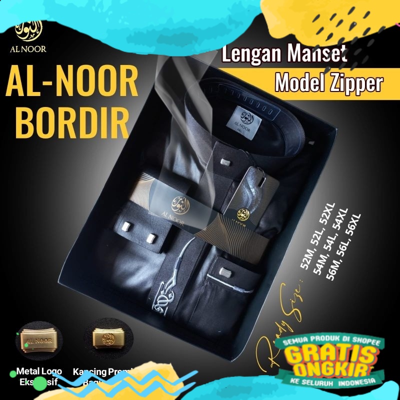 JUBAH IMPORT ALNOOR BORDIR MANSET DEWASA | REMAJA/ biru telur asin