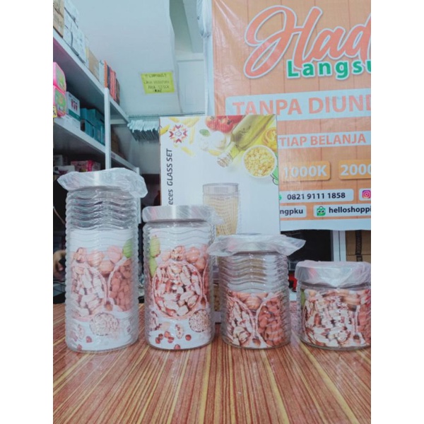 Toples GS / Toples Kaca Set 4 / Toples Lebaran / Toples Kaca HA Set 4 Pieces