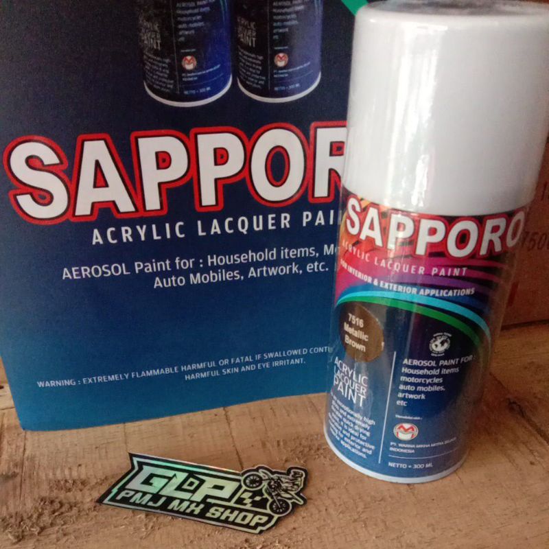 

Saporo SAPPORO 7516 Metallic Brown Coklat Metalik 300ml Cat Semprot Spray Pilok Pilox Aerosol Terbai