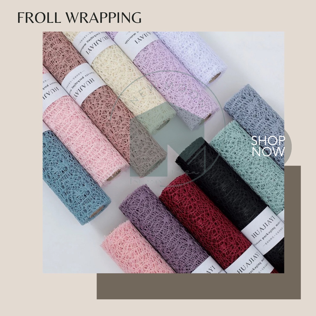 

Spider Mesh Wrapping Net Flower wrap cellophane kertas wrap roll Wrapping bouquet bunga bungkus plastik plastic buket money uang kado gift Florist kain