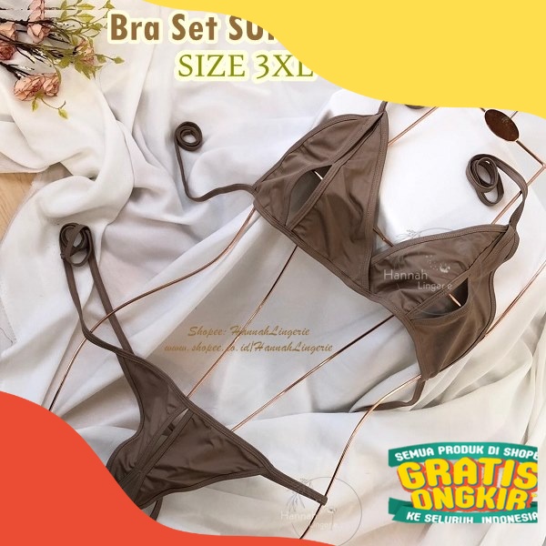 Bra Set XL-8XL Bra Set Lingerie Jumbo Hannah Lingerie Gstring Open V Crotch Bigsize 351 3XL 4XL 5XL 