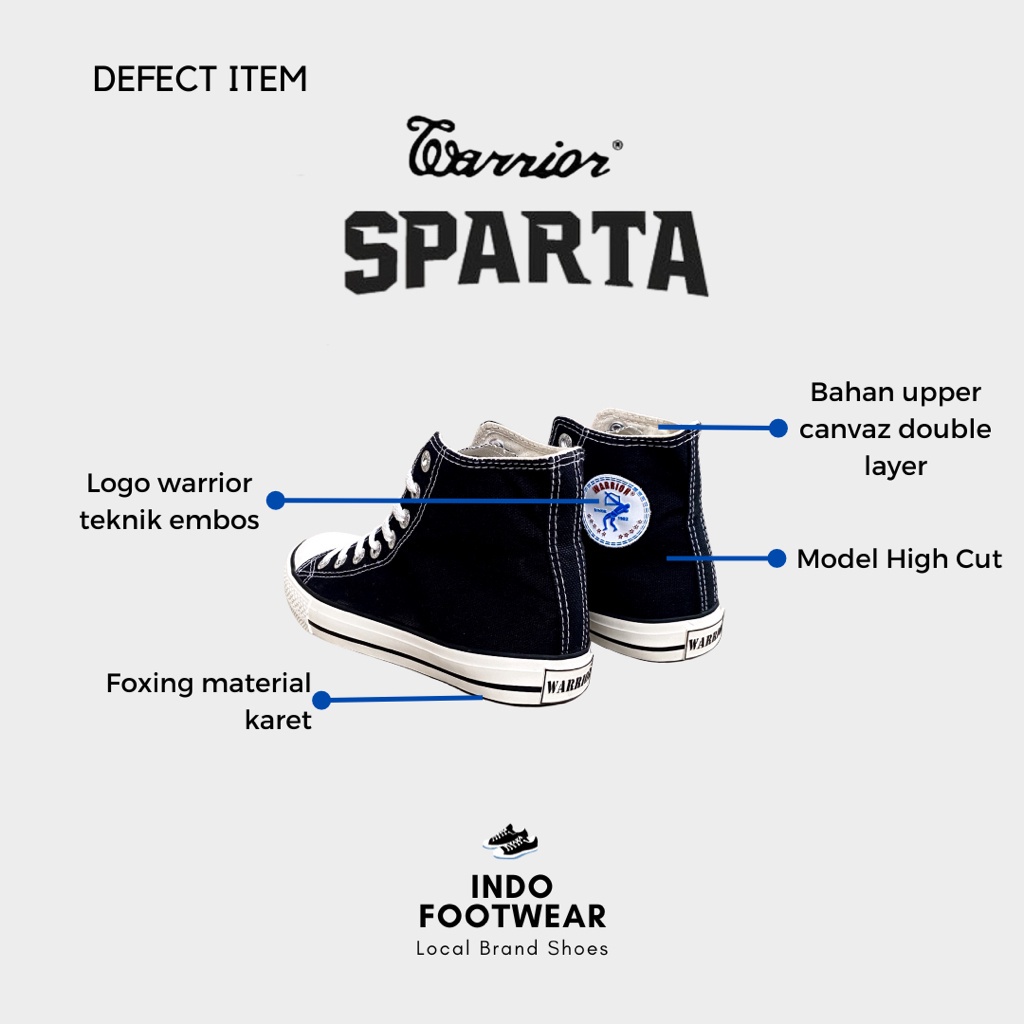 Sepatu Warrior Sparta High &amp; Low Bw Bbw White Sepatu Sekolah Termurah 003