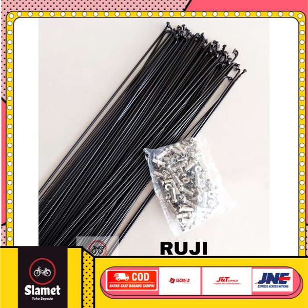 Ruji Spoke Jari-jari Sepeda 27,5 Hitam 72pcs Steell - Toko Sepeda Slamet