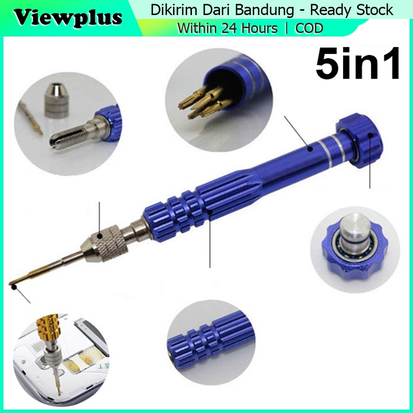 Obeng Mini Set 5in1 Buka Reparasi Elektronik Bodi Hp Mainan Gadget Obeng Reparasi Hp iPhone