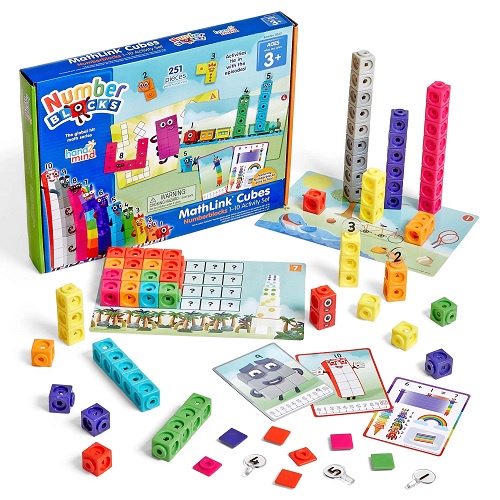 Mainan Terlengkap Anak - Hand2Mind Numberblocks MathLink Cubes 1–10 Activity Set Mainan Blok Matemat