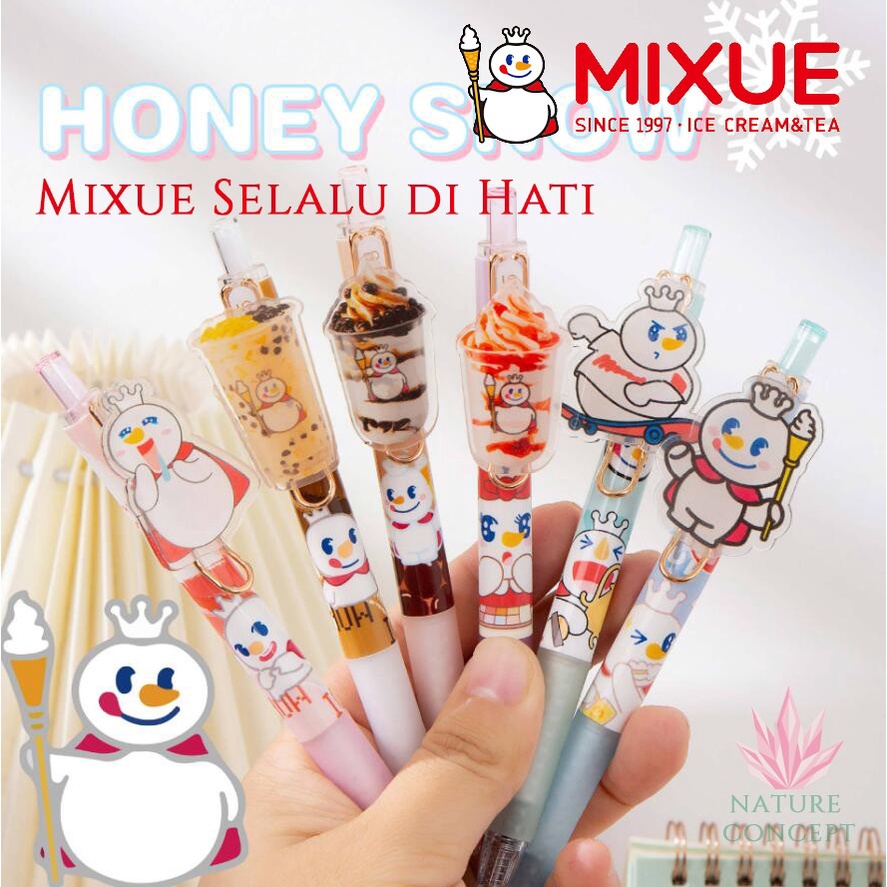 

Pulpen GEL Karakter MIXUE / SNOW KING Lucu Bandul Anak Pena Tinta Hitam