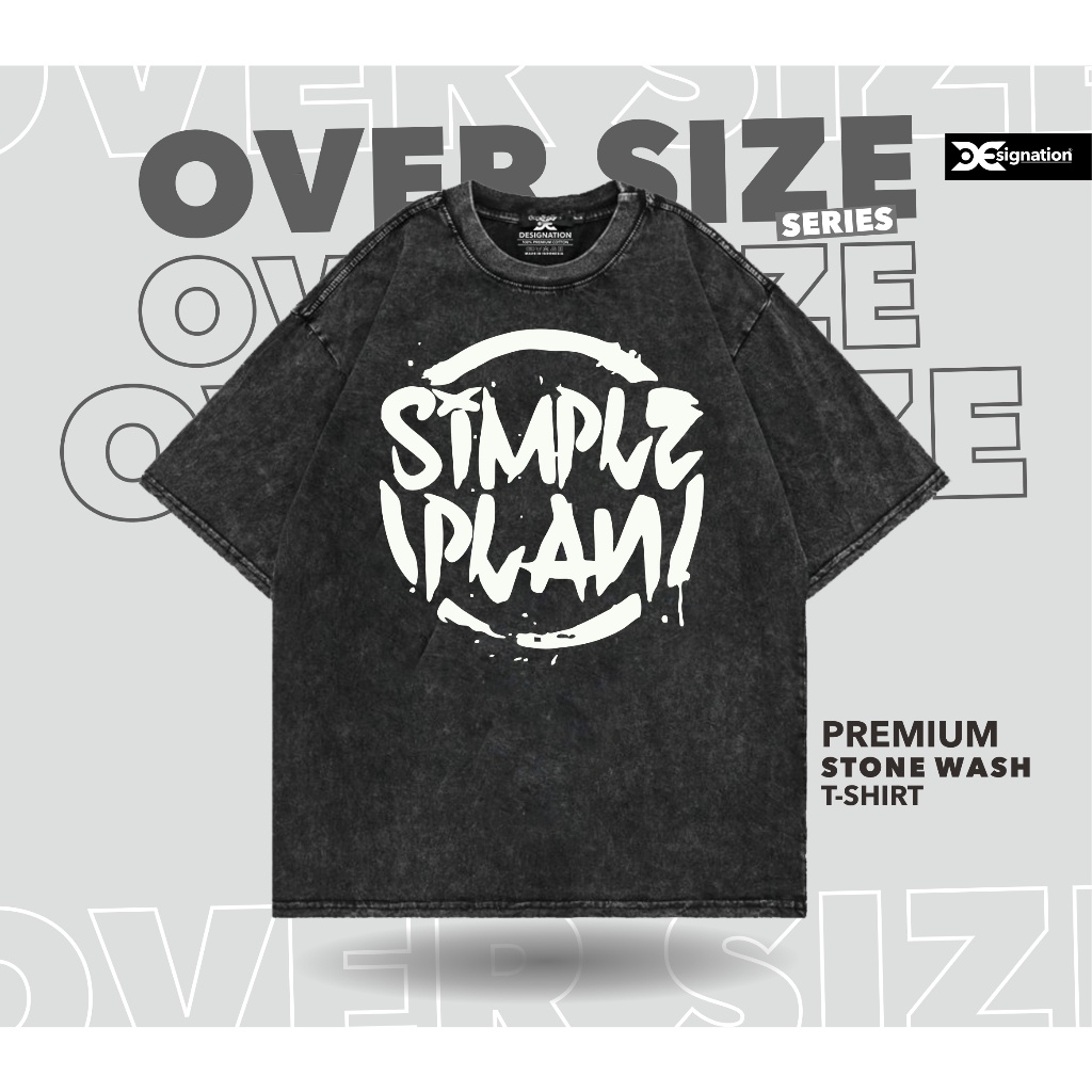 Designation - Kaos Band SIMPLE PLAN  Stone Wash Oversize / Tshirt Music Album Simple Plan Rock N Rol