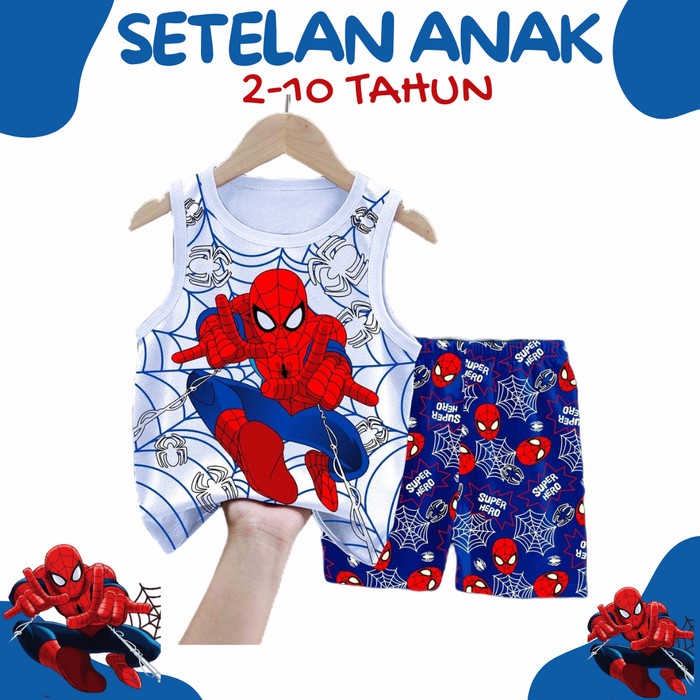Baju Anak Laki Laki Setelan Stelan Set Kaos Anak Cowok 2 3 4 5 6 7 8 9 10 Tahun Kado Fashion Singlet