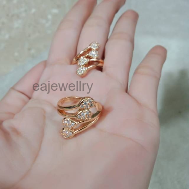 Cincin wanita emas dewasa asli 24 karat mewah elegan cantik realpict perhiasan titanium