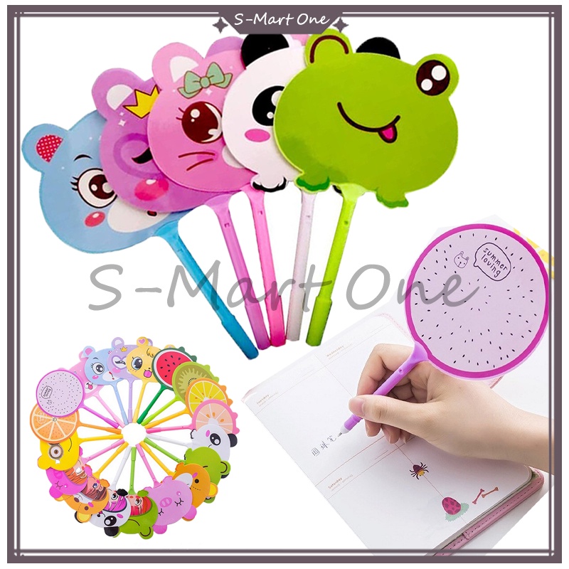 

Pena Kipas Animal Souvenir Lucu/Pena Pulpen Gel Kipas/Pulpen Kipas Karakter Animal Lucu Ballpoint