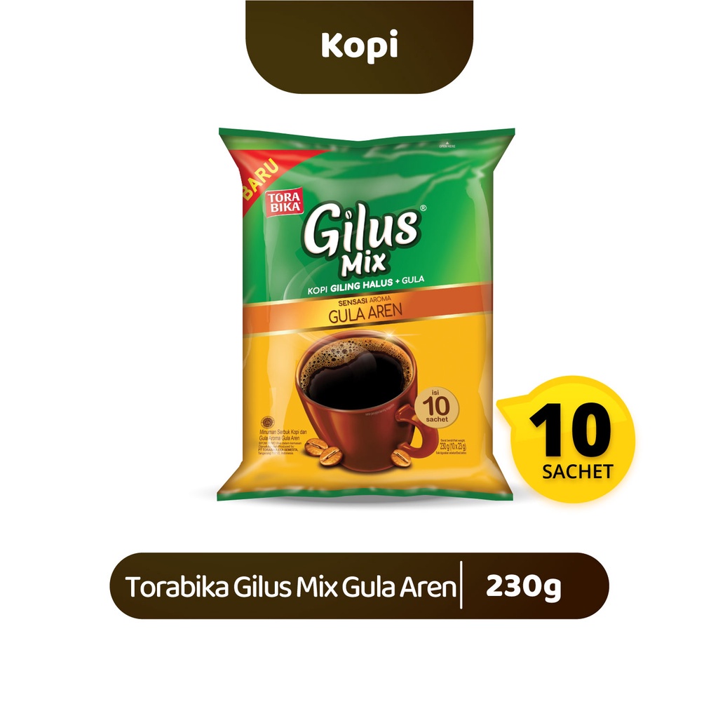 

Torabika Gilus Mix Gula Aren Bag 10 Sachet