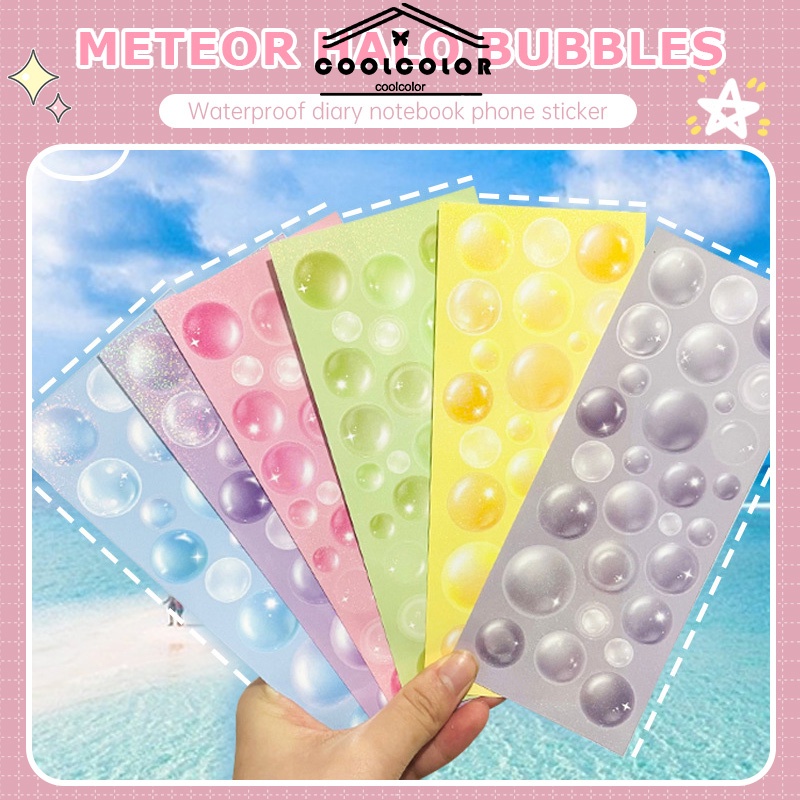 

COD❤️Halo meteor bubble stiker,Idola halus kilau gelembung stiker,Diy stiker,Dekorasi ledger tangan-cl
