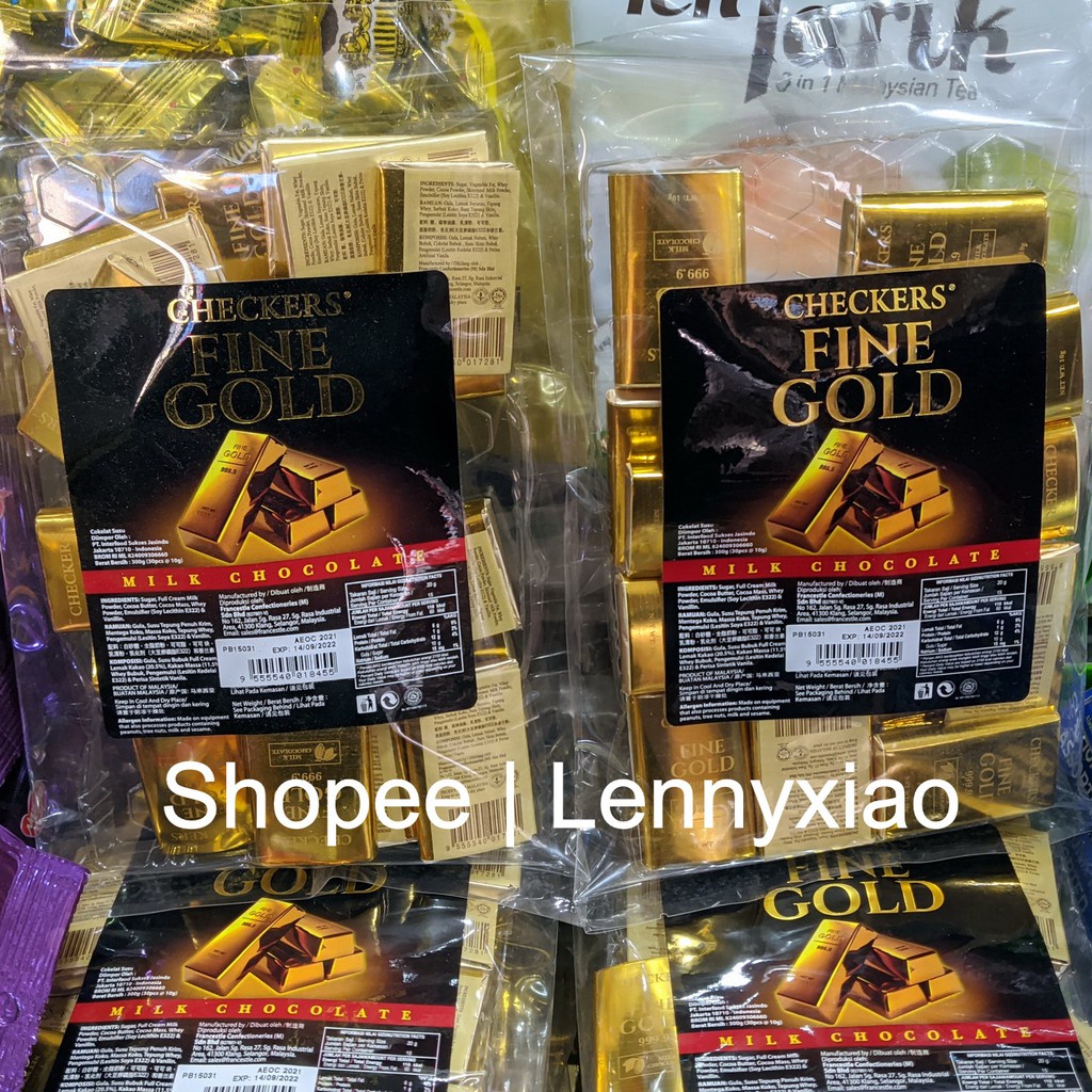 Checkers Fine Gold Milk Chocolate Coklat Susu Cokelat Keping Emas Malaysia