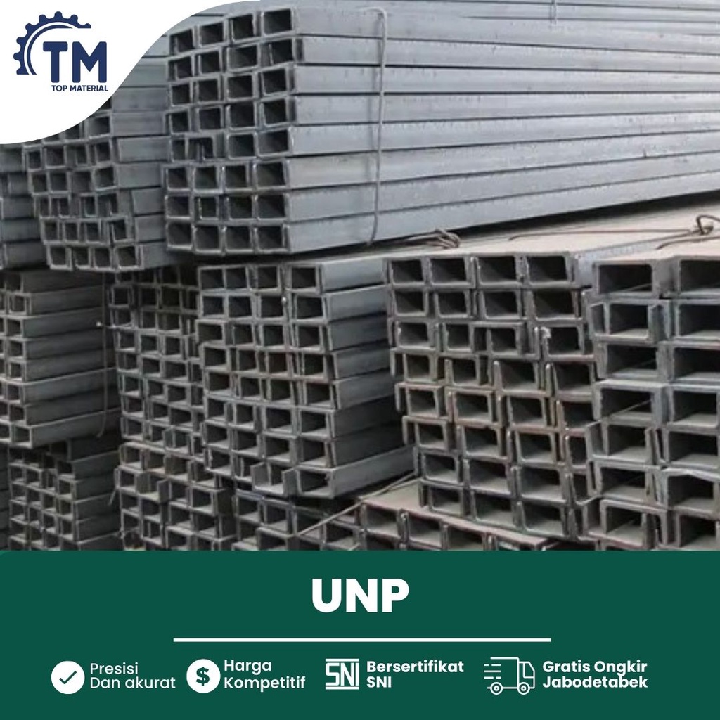 Besi UNP 100 x 50 x 3.5mm x 6M Merek KS  SNI - Ready KS,LS,EQ