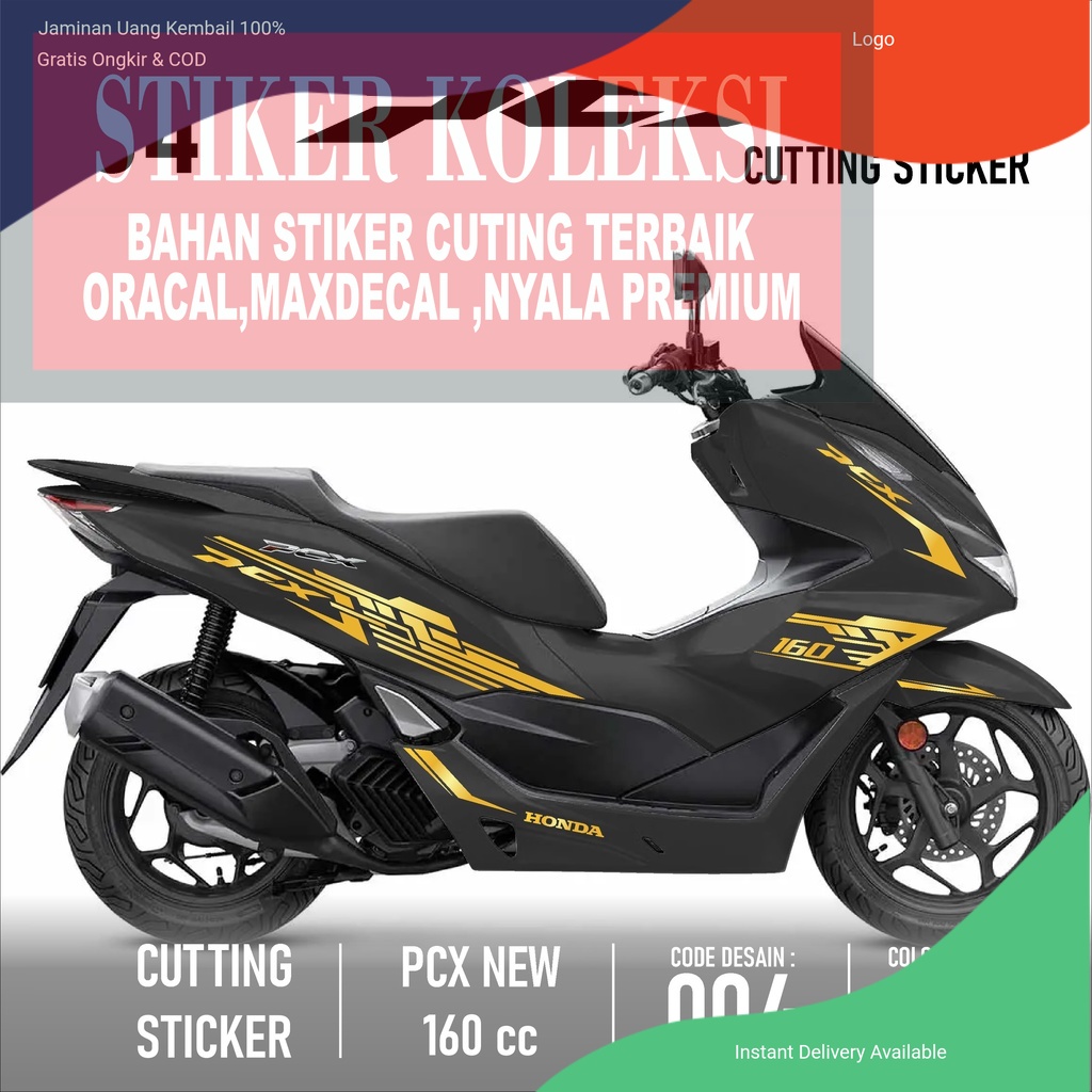 Cutting Sticker PCX - Aksesoris Motor Stiker Honda PCX 160 cc Skotlet Sticker Striping Lis Variasi C