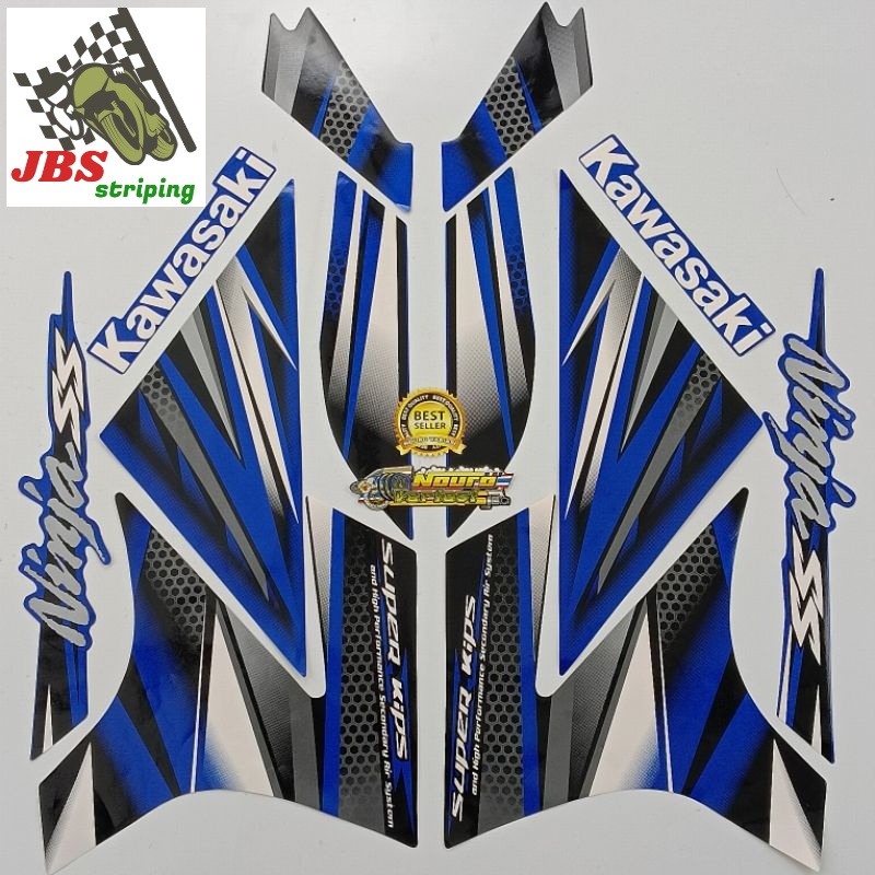 Striping ninja ss stiker kawasaki ninja ss 2013 biru