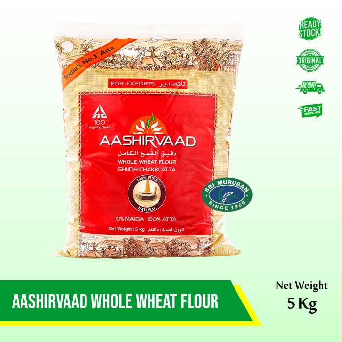 

[Big Sale] AASHIRVAAD WHOLE WHEAT ATTA - 05 KILO