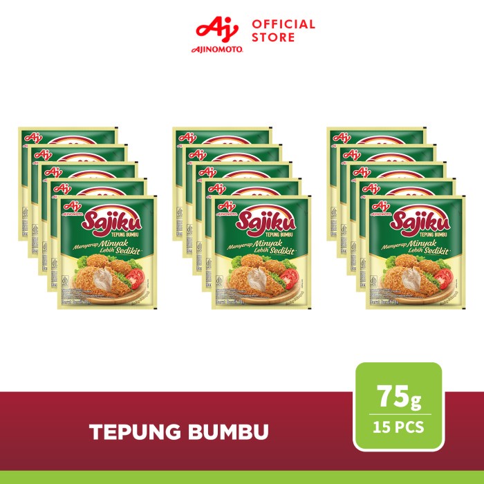 

[Big Sale] Sajiku® Tepung Bumbu Menyerap Minyak Lebih Sedikit 75g (15pcs)