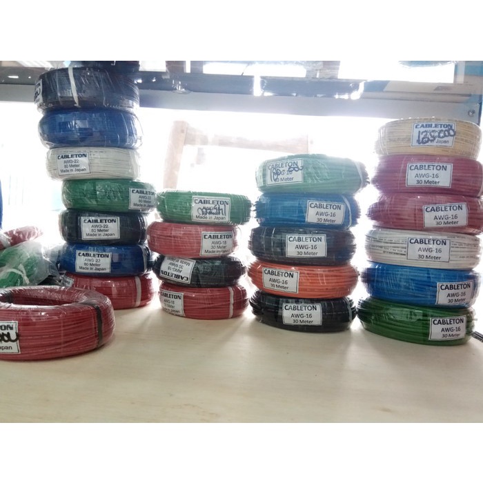 Kabel AWG 22 - 1 Roll 80m - Cable American Wire CABLETON Jepang AWG22 - Merah LA27