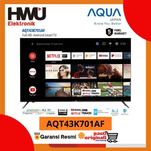 AQUA AQT43K701AF LED TV 43 Inch FULL HD ANDROID TV AQT-43K701AF