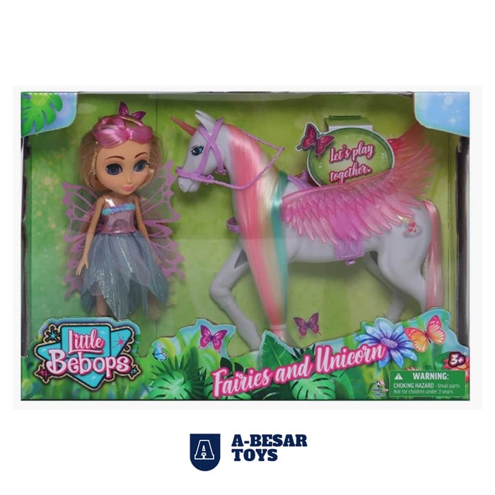 Little Bebops Fairies With Unicorn - Boneka little bebops unicorn ori