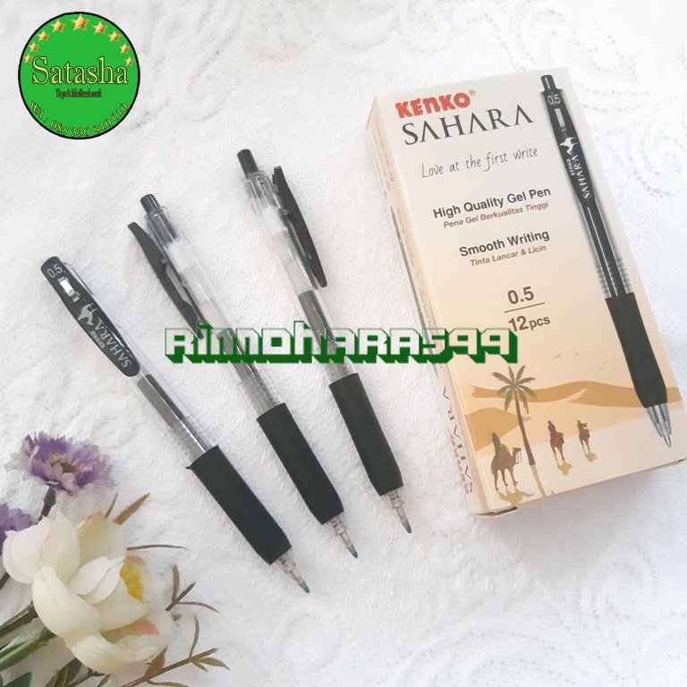 

KENKO GEL PEN SAHARA PENA / PULPEN HITAM BIRU MERAH PULPEN CETEK - 1 PACK