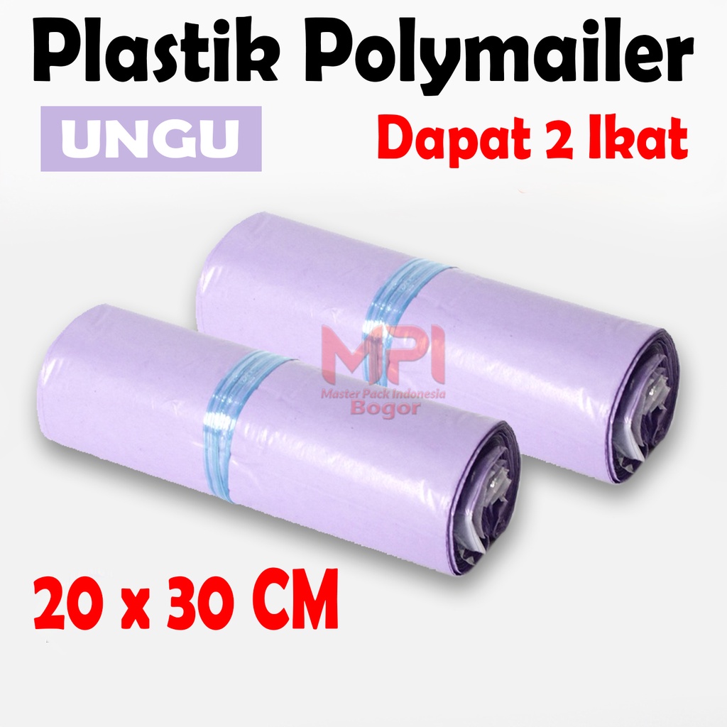 

2 IKAT - Plastik Polymailer Ungu 20 x 30 cm / Plastik Polimer / Plastik packaging Kantong Amplop - Master Pack Indonesia