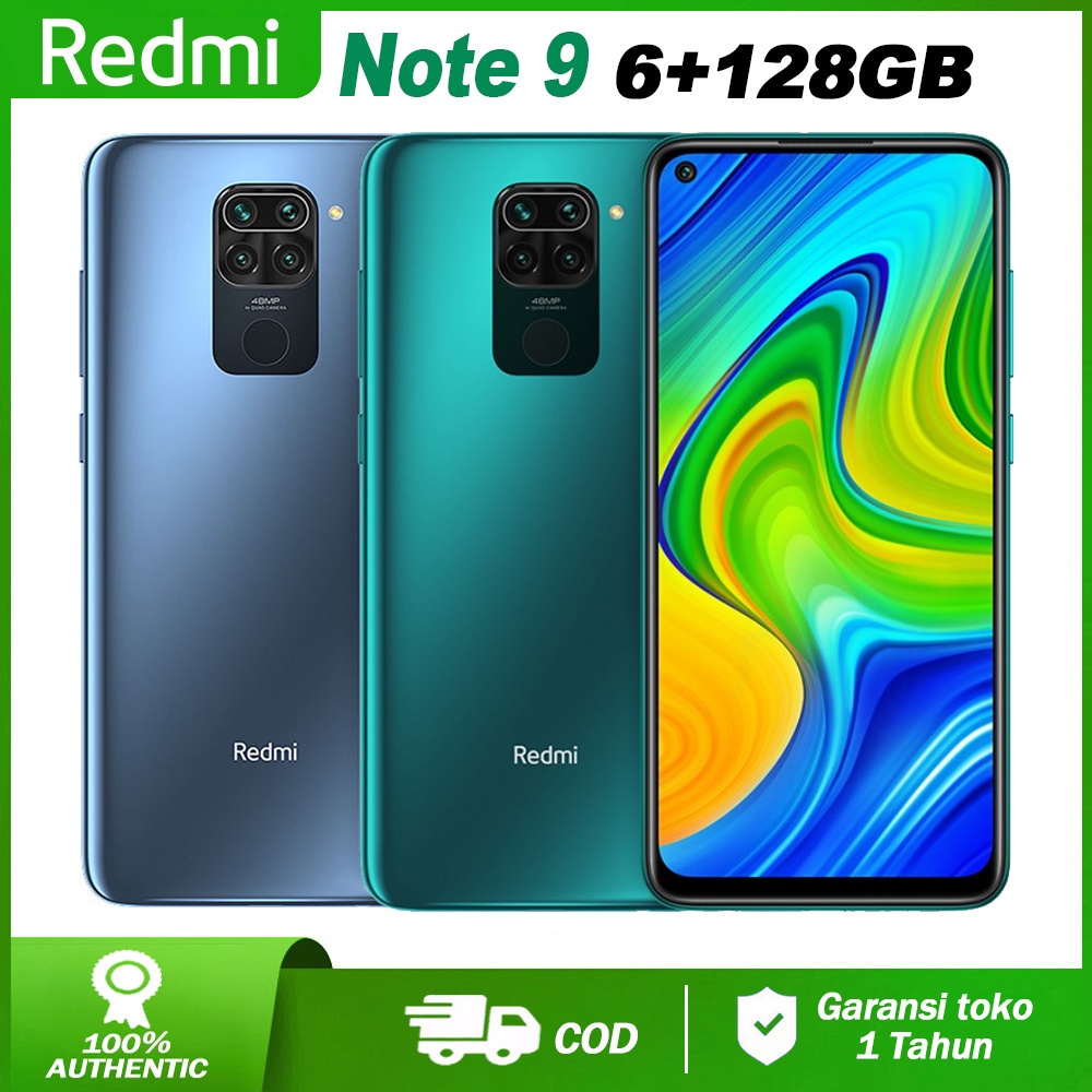 Redmi Note 9 Ram 6/128GB Smartphone 48+13MP FHD Kamera 6.53inch hp murah android 4G Original handphone