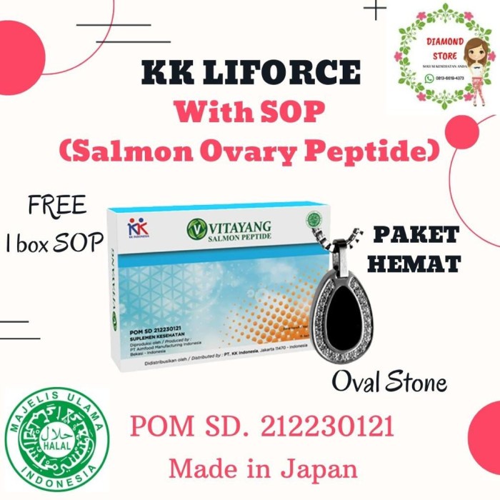 [ READY STOCK ] Kalung KK LIFORCE Oval Stone + FREE Vitayang SOP KK Indonesia