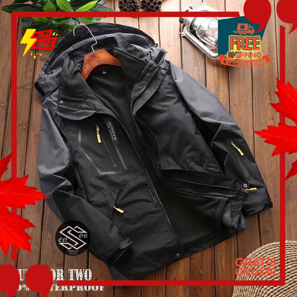 OUTFIT JKT48 TERBARU NEW ERA //Jaket Outdoor Sensor _ Jaket Gunung Tracking Waterproof _ Jaket Paras