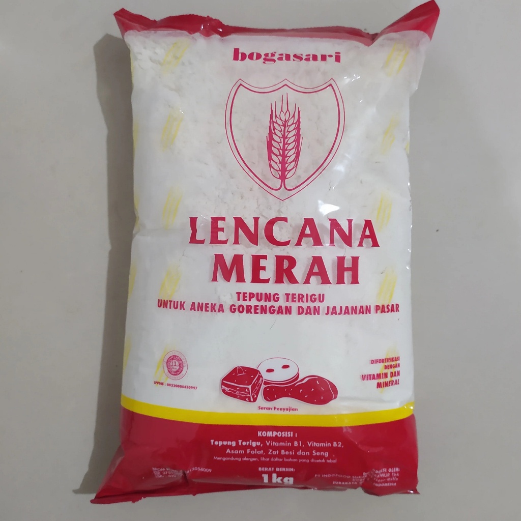 

Lencana Merah 1 Kg Tepung Terigu Kemasan