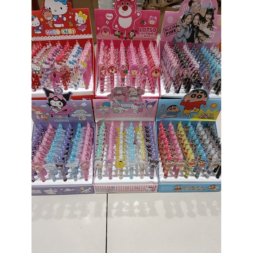 

GW PULPEN PENA GEL 0.5MM CETEK TINTA HITAM MOTIF CANTIK BLACKPINK SANRIO KUROMI HELLOKITTY SHINCAN LOTSO SUPER CUTE