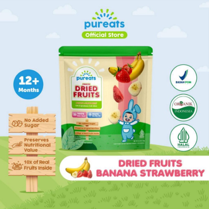 

Pureats Freeze Dried Fruit Banana Strawberry 132705A - Cemilan Buah Kering