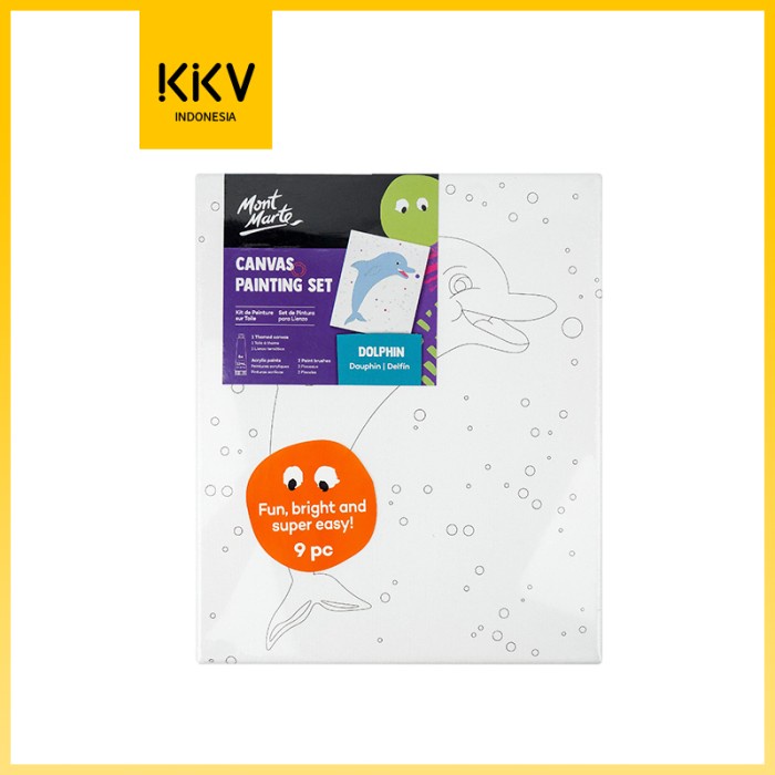 

KKV MONT MARTE Coloring Painting Canvas Set Lukis Gambar Anak DIY - Dolphin
