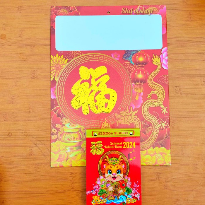 

kalender harian sobek Medium Lokal 2024 satu set tatakan Shio Naga mj - TTK 03+Bhm Lok