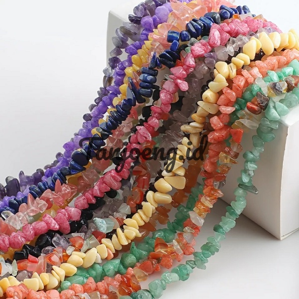 Manik Batu Kerikil Batu Alam Kerikil Pecah Bahan Membuat kerajinan tangan DIy Gelang dan kalung