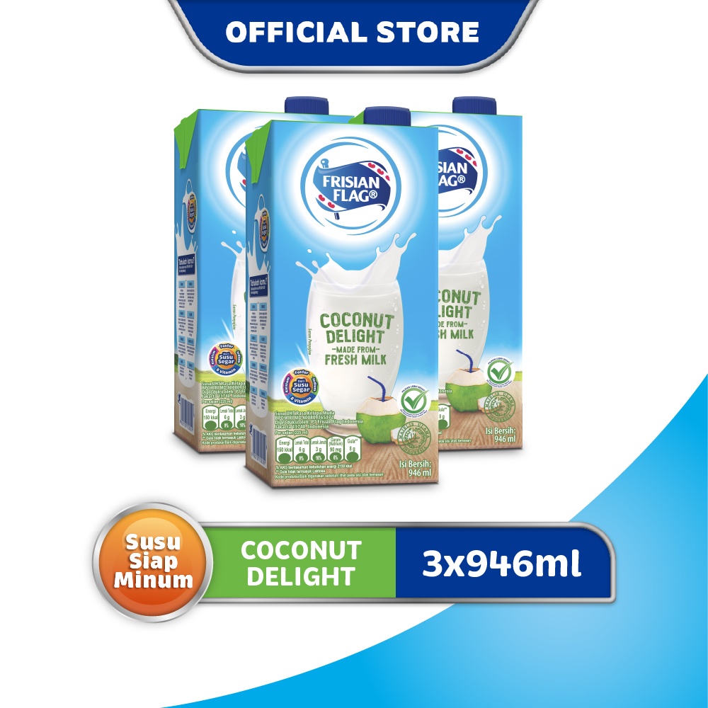 

Paket Frisian Flag Susu UHT Coconut Delight 946 ml x 3