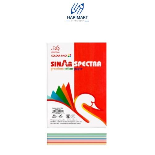 

Sinar Spectra A4 Premium Color Paper Rainbow Pack 80gsm 250Sheets/Ream